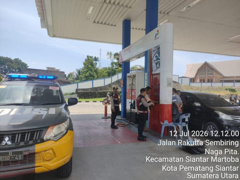 Antisipasi Guantibmas, Sat Samapta Polres Pematang Sianțar Monitoring Pengisian BBM di SPBU