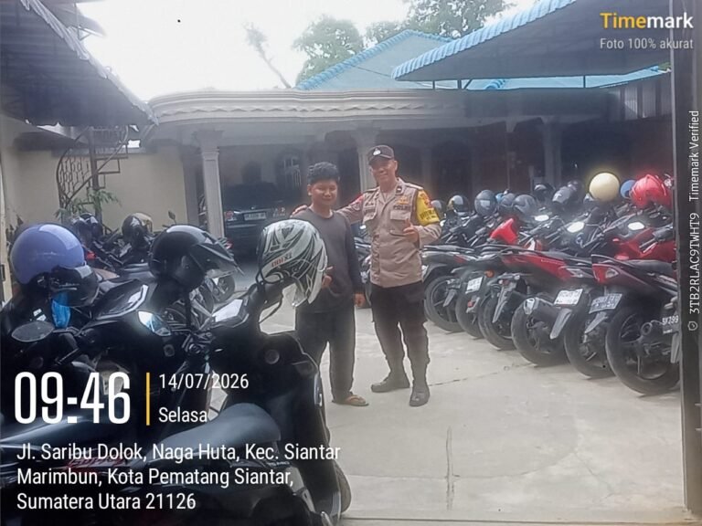 Antisipasi Guantibmas, Bhabinkamtibmas Polsek Siantar Marihat Sambangi Penyedia Lahan Parkir