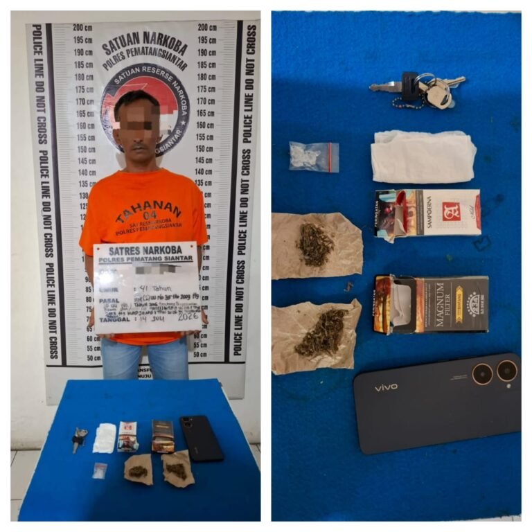Miliki Sabu Dan Ganja, Sat Res Narkoba Polres Pematang Siantar Berhasil Mengamankan di Jalan SM. Raja