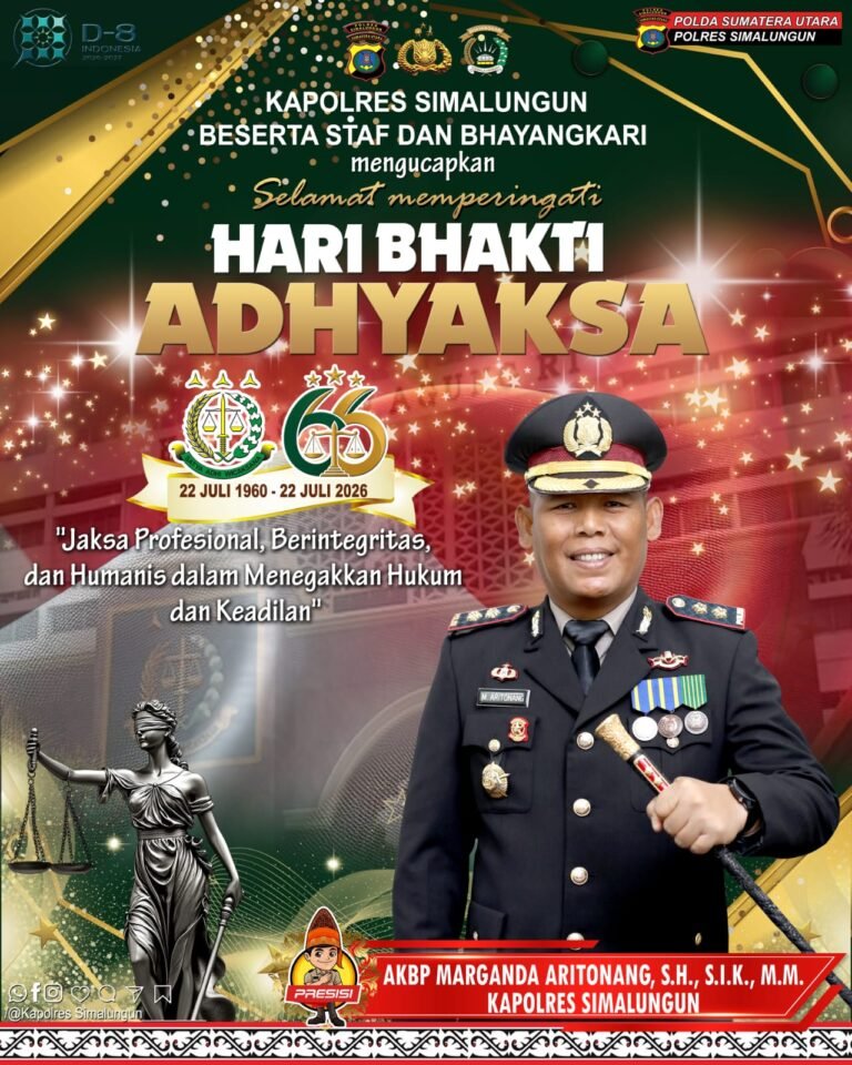 Rawat Soliditas Dan Sinergitas Penegakan Hukum Demi Rasa Aman Dan Keadilan, Kapolres Simalungun Sampaikan Selamat Hari Bhakti Adhyaksa Ke 66
