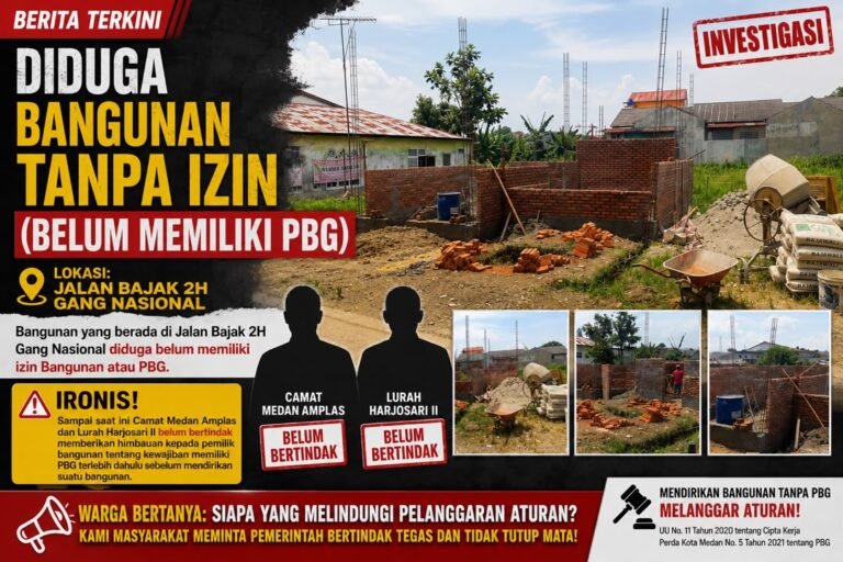 Diduga Bangunan Belum Memiliki PBG, Warga Minta Pemerintah Kecamatan Medan Amplas Bertindak