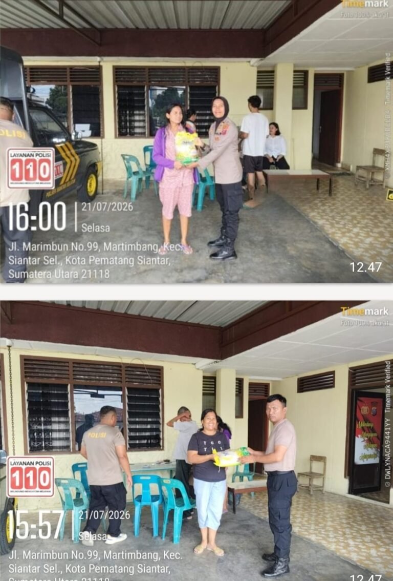 GPM Polsek Siantar Selatan Disambut Antusias Warga, 100 Karung Beras SPHP Terjual