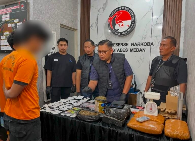 Bandar Narkoba Lintas Provinsi Yang Manfaatkan Jasa Ekspedisi Digulung Satresnarkoba Polrestabes Medan
