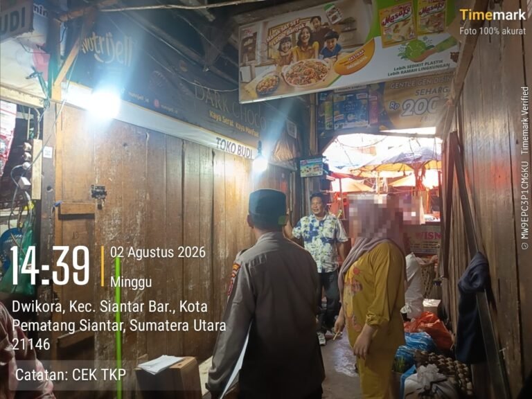 Tinjut Laporan CC 110, Polsek Siantar Barat Cek TKP Dugaan Pencurian di Pasar Horas