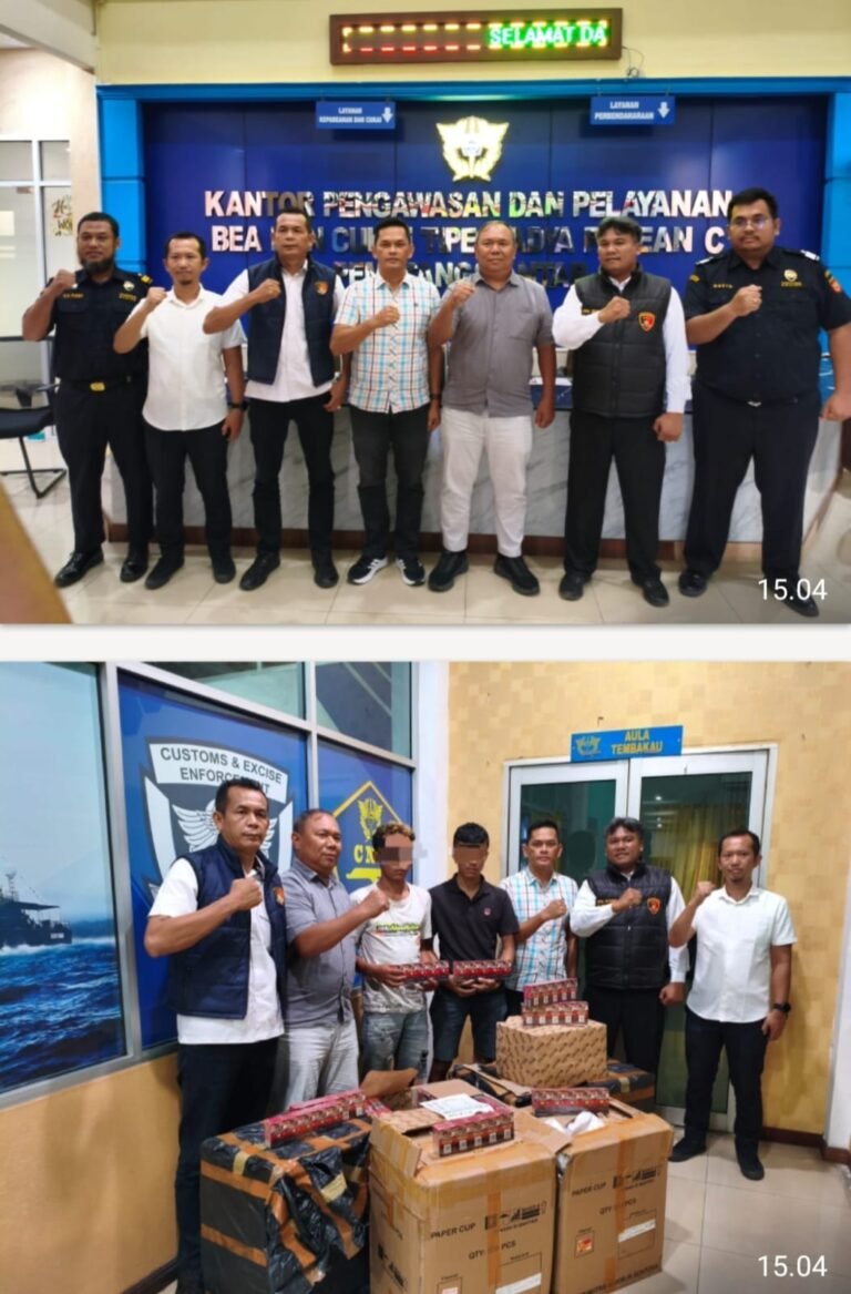 Sat Reskrim Polres Pematang Siantar Limpahkan 4.800 Bungkus Rokok Ilegal ke Bea Cukai