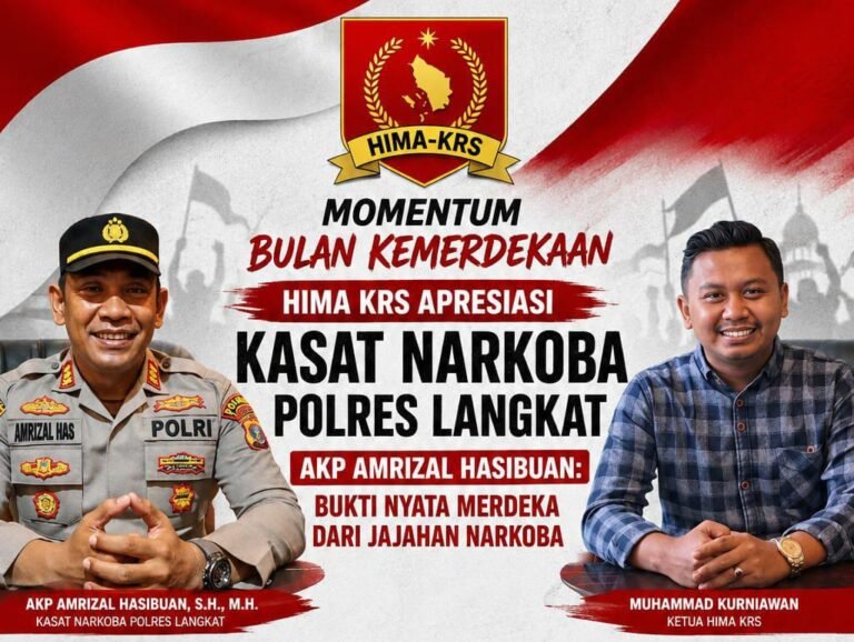 Momentum Bulan Kemerdekaan, HIMA KRS Apresiasi Kasat Narkoba Polres Langkat AKP Amrizal Hasibuan Bukti Nyata Merdeka Dari Jajahan Narkoba