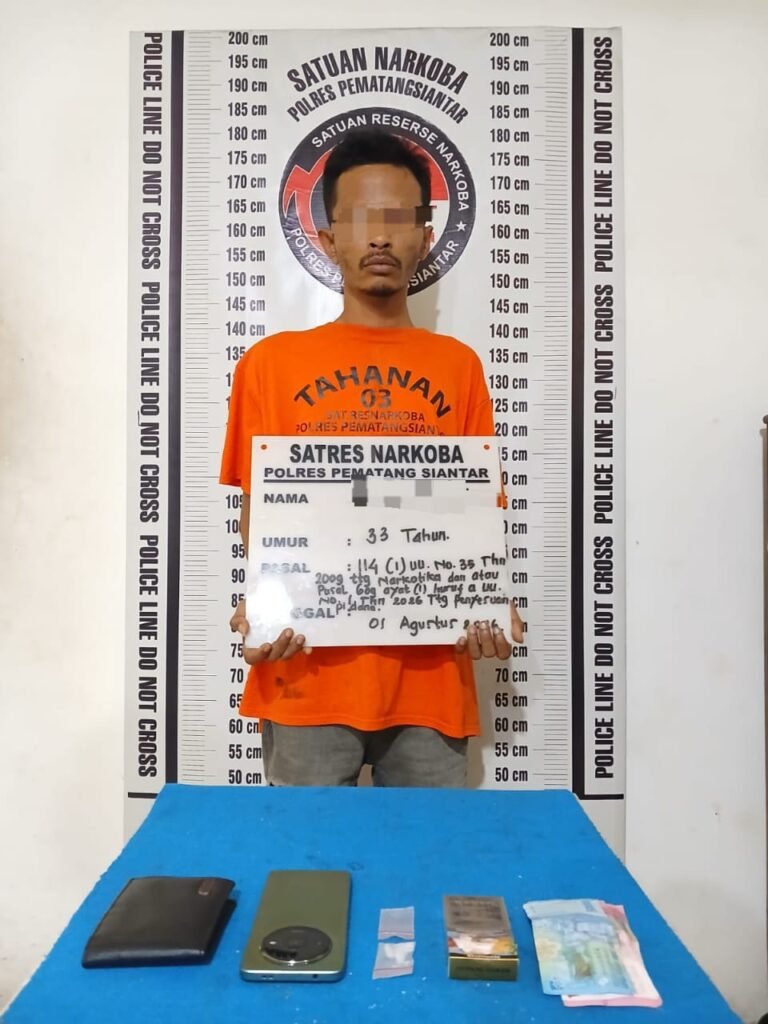 Terbongkar Lewat Undercover, Residivis Narkoba Kembali Diciduk Polres Pematang Siantar Dengan Dua Paket Sabu