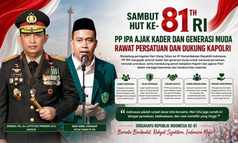 Sambut HUT ke 81 RI, PP IPA Ajak Kader Dan Generasi Muda Rawat Persatuan Serta Dukung Kapolri
