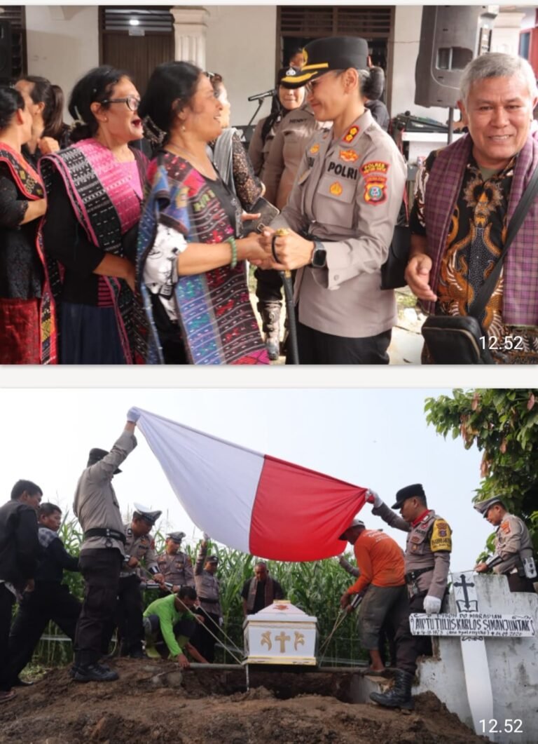 Kapolres Pematang Siantar Pimpin Upacara Persemayaman Dan Pemakaman Alm Aiptu Tulus Karlos Simanjuntak