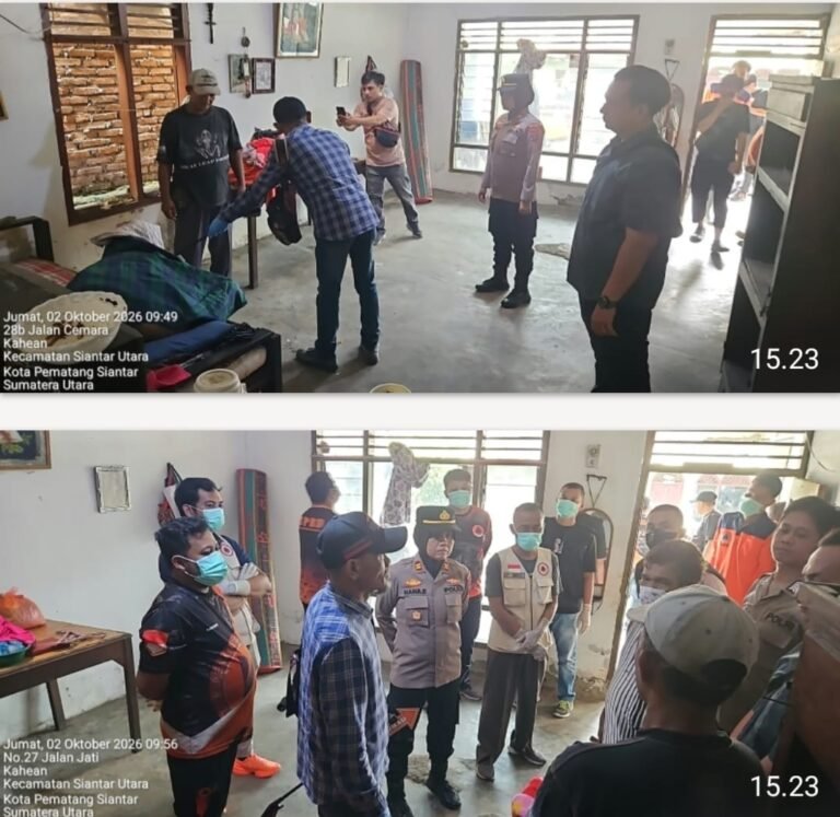 Kapolsek Siantar Utara Cek TKP Temuan Mayat Dalam Rumh Jalan Gaharu Kelurahan Kahean