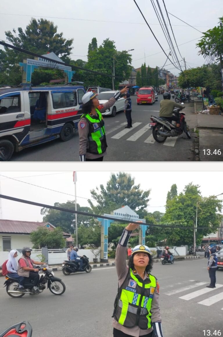 Kabel Menjuntai Ancam Pengguna Jalan, Satlantas Polres Pematang Siantar Bergerak Cek Lokasi