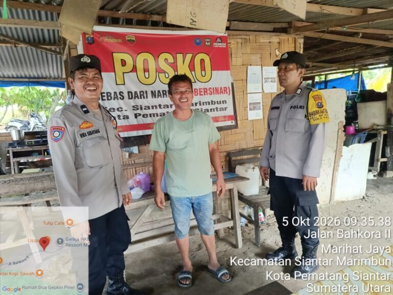 Polsek Siantar Marihat Patroli KBN di Jalan Bahkora II Kelurahan Marihat Jaya