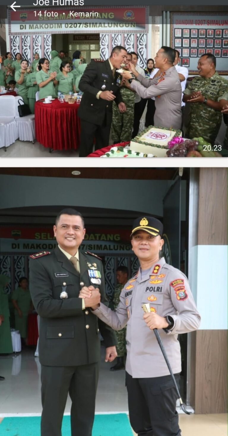 Kejutan HUT ke-81 TNI, Kapolres Simalungun Sambangi Kodim 0207 Tingkatkan Soliditas Dan Sinergitas TNI-Polri