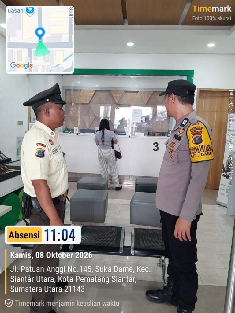 Bhabinkamtibmas Polsek Siantar Utara Sambangi Kantor Pegadaian Parluasan, Sampaikan Pesan Kamtibmas