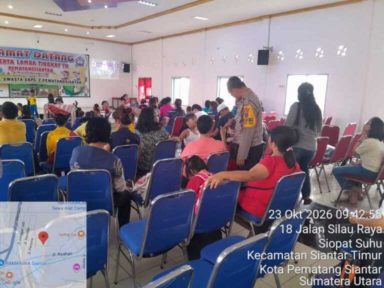 Sampaikan Himbauan Kamtibmas, Bhabinkamtibmas Polsek Siantar Timur Sambangi Gedung Sekolah Minggu