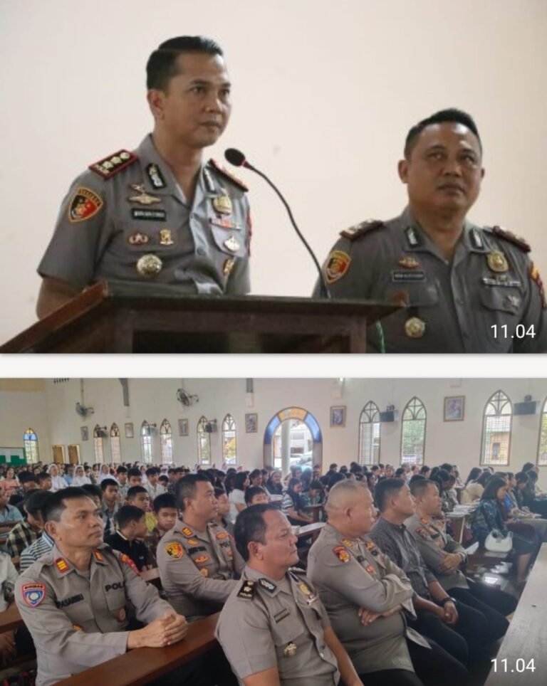 Waspada Hoax, Kapolres Simalungun Ajak Jemaat Gereja Katolik St. Petrus Dan Paulus Saring Informasi Lewat Safari Minggu Kasih